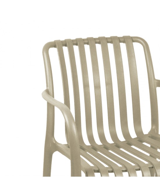 Πολυθρόνα Zoi pakoworld pp σε cappucino απόχρωση 58.5x54x80εκ