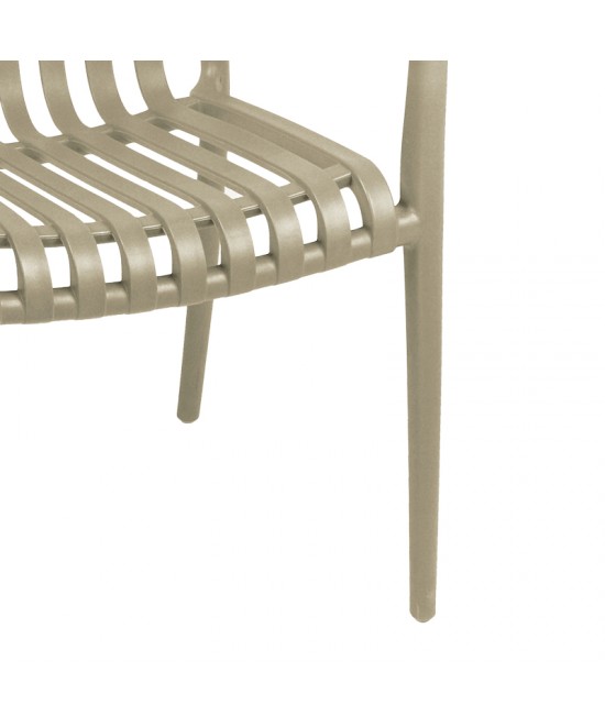 Πολυθρόνα Zoi pakoworld pp σε cappucino απόχρωση 58.5x54x80εκ