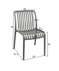 Καρέκλα Zoi pakoworld pp σε λευκή απόχρωση 42x58x79εκ