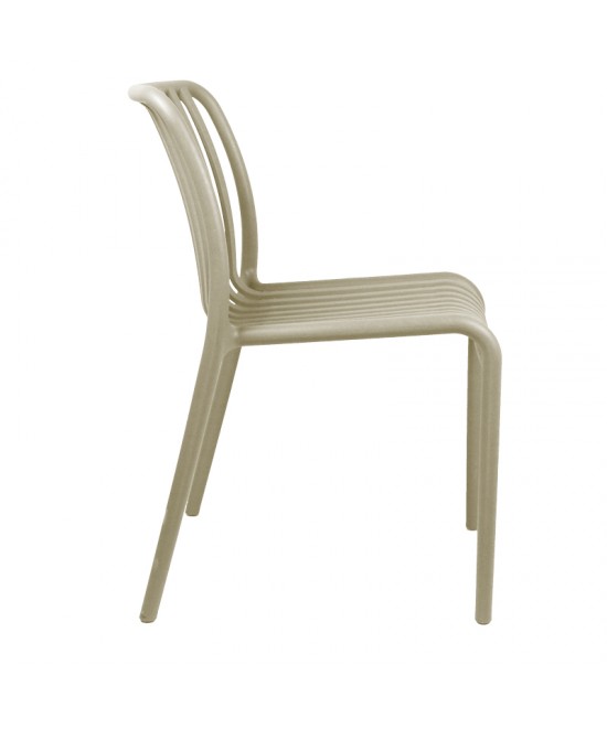 Καρέκλα Zoi pakoworld pp σε απόχρωση cappucino 42x58x79εκ