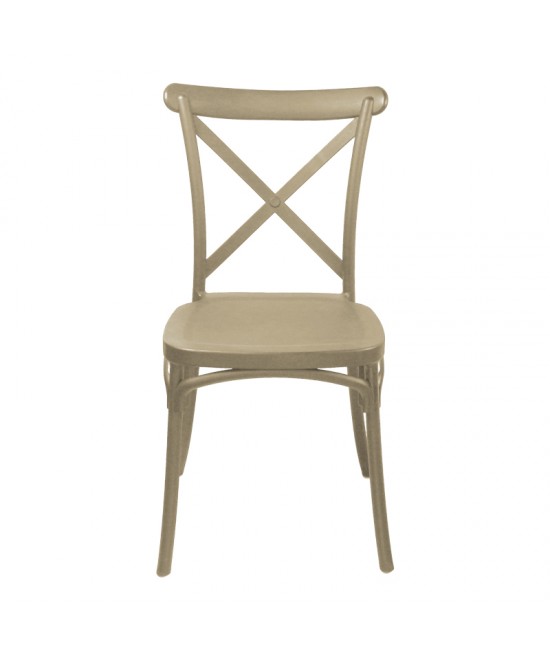 Καρέκλα Crossie pakoworld pp σε απόχρωση cappucino 38x46.5x82εκ