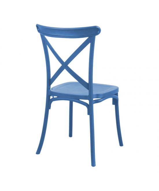 Καρέκλα Crossie pakoworld pp σε απόχρωση μπλε 38x46.5x82εκ