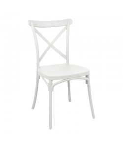Καρέκλα Crossie pakoworld pp σε λευκή απόχρωση 38x46.5x82εκ