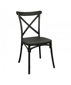 Καρέκλα Crossie pakoworld pp σε μαύρη απόχρωση 38x46.5x82εκ