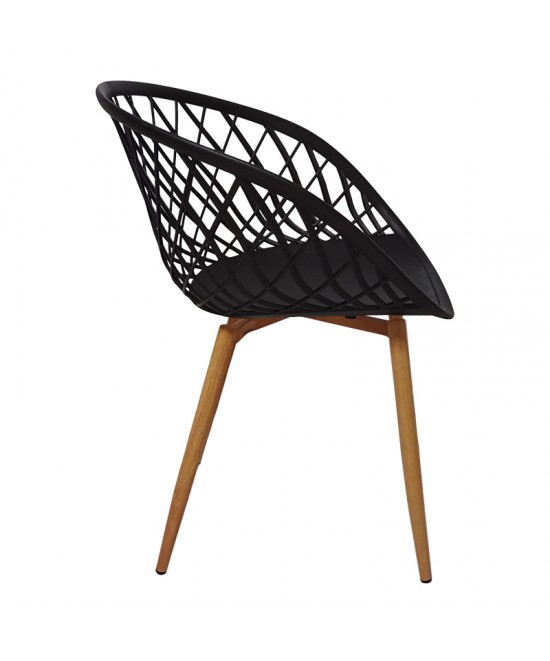 Τραπεζαρία Ezra-Julita pakoworld σετ 3τεμ pp-mdf σε μαύρη-φυσική απόχρωση Φ60x73εκ Τραπεζαρία Ezra-Julita pakoworld σετ 3τεμ pp-mdf σε μαύρη-φυσική απόχρωση Φ60x73εκ