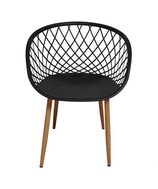 Τραπεζαρία Ezra-Julita pakoworld σετ 3τεμ pp-mdf σε μαύρη-φυσική απόχρωση Φ60x73εκ Τραπεζαρία Ezra-Julita pakoworld σετ 3τεμ pp-mdf σε μαύρη-φυσική απόχρωση Φ60x73εκ