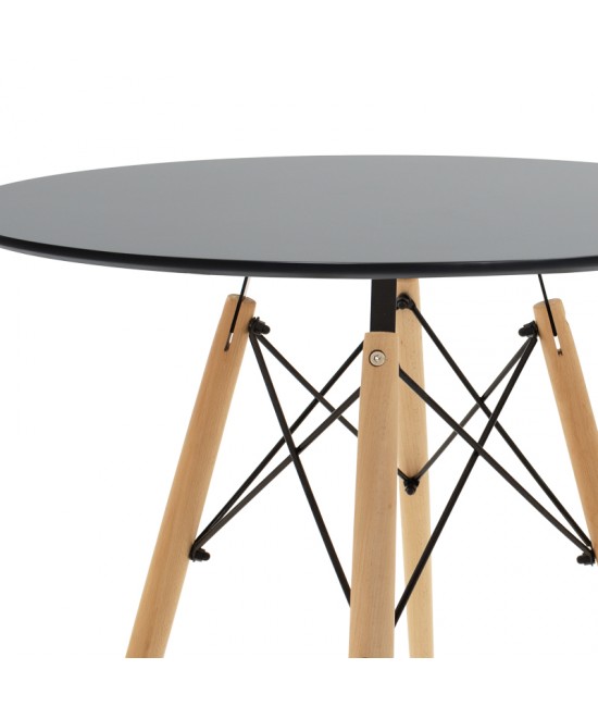 Τραπεζαρία Ezra-Julita pakoworld σετ 3τεμ pp-mdf σε μαύρη-φυσική απόχρωση Φ60x73εκ Τραπεζαρία Ezra-Julita pakoworld σετ 3τεμ pp-mdf σε μαύρη-φυσική απόχρωση Φ60x73εκ