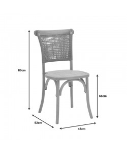 Καρέκλα Karley pakoworld φυσικό ξύλο οξιάς-έδρα φυσικό rattan 48x52x89εκ