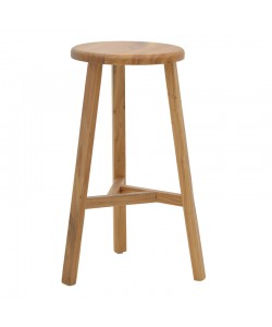 Σκαμπό μπαρ Fabrio pakoworld ξύλο φτελιάς σε φυσική απόχρωση Φ38x71εκ