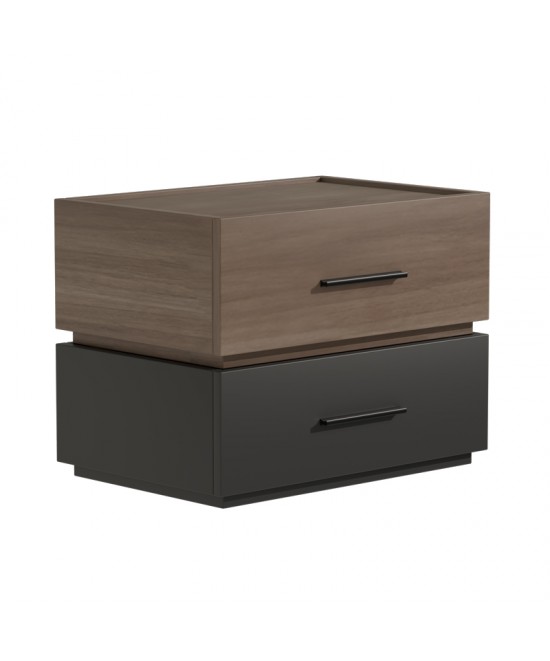 Κομοδίνο Sonlen pakoworld mdf σε sonoma-ανθρακί απόχρωση 60x40x44.5εκ