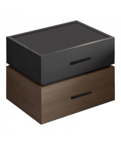 Κομοδίνο Sonlen pakoworld mdf σε sonoma-ανθρακί απόχρωση 60x40x44.5εκ