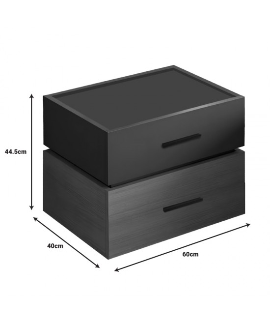 Κομοδίνο Sonlen pakoworld mdf σε sonoma-ανθρακί απόχρωση 60x40x44.5εκ