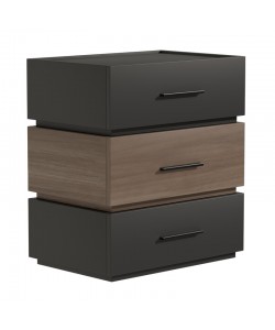 Κομοδίνο Sonlen pakoworld mdf σε sonoma-ανθρακί απόχρωση 60x40x66εκ