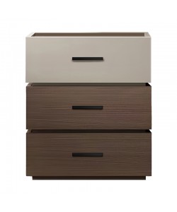 Κομοδίνο Sonlen pakoworld mdf σε καρυδί-μπεζ απόχρωση 60x40x66εκ