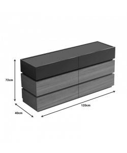 Συρταριέρα Sonlen pakoworld mdf σε ανθρακί-sonoma απόχρωση 120x40x72εκ