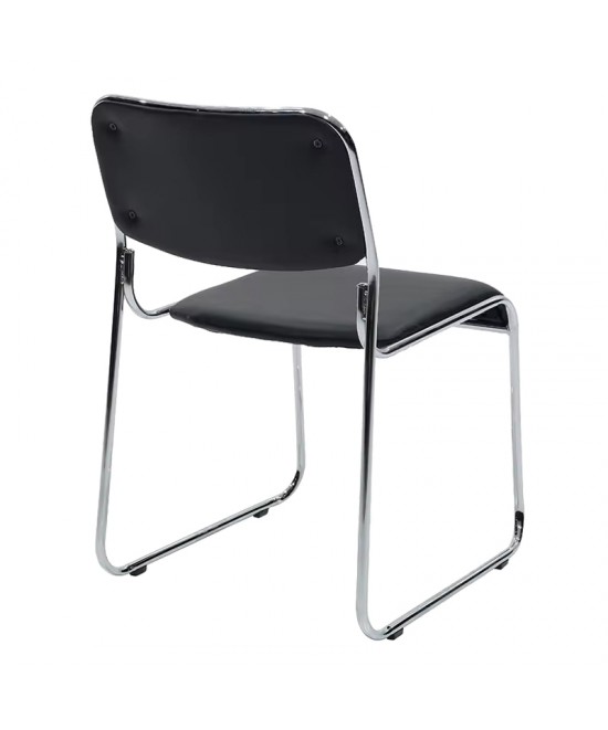 Καρέκλα επισκέπτη στοιβαζόμενη Randin pakoworld μαύρο pu-πόδι χρωμίου 42x44x77εκ Καρέκλα επισκέπτη στοιβαζόμενη Randin pakoworld μαύρο pu-πόδι χρωμίου 42x44x77εκ