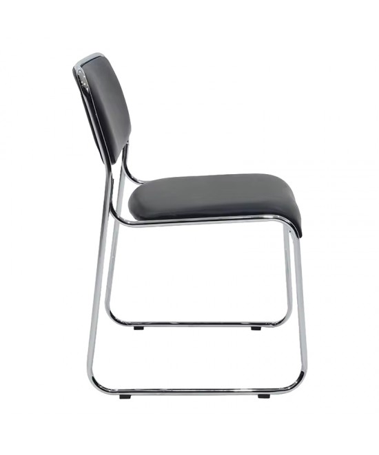 Καρέκλα επισκέπτη στοιβαζόμενη Randin pakoworld μαύρο pu-πόδι χρωμίου 42x44x77εκ Καρέκλα επισκέπτη στοιβαζόμενη Randin pakoworld μαύρο pu-πόδι χρωμίου 42x44x77εκ