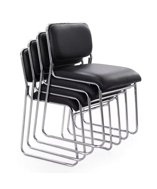 Καρέκλα επισκέπτη στοιβαζόμενη Randin pakoworld μαύρο pu-πόδι χρωμίου 42x44x77εκ Καρέκλα επισκέπτη στοιβαζόμενη Randin pakoworld μαύρο pu-πόδι χρωμίου 42x44x77εκ