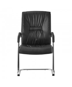 Καρέκλα επισκέπτη στοιβαζόμενη Nioze pakoworld μαύρο pu-πόδι χρωμίου 57x50x95εκ