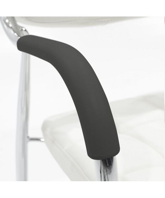 Καρέκλα επισκέπτη στοιβαζόμενη Otlen pakoworld λευκό pu-πόδι χρωμίου 47x45x87εκ