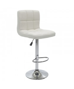 Σκαμπό μπαρ Remina pakoworld πτυσσόμενο λευκό pu-βάση χρωμίου 44x44x112εκ