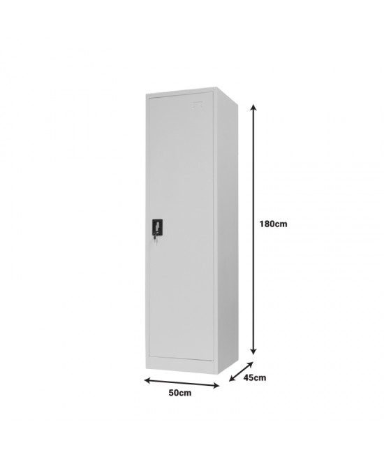 Μεταλλική ντουλάπα-στήλη Koya pakoworld σε απόχρωση ανοιχτό γκρι 50x45x180εκ