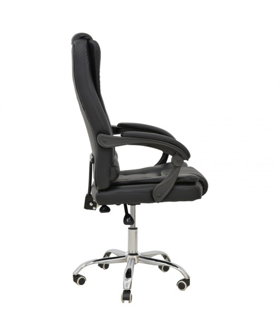 Καρέκλα γραφείου διευθυντή Toronsi pakoworld μαύρο pu 60x68x128εκ