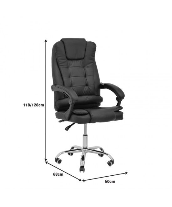 Καρέκλα γραφείου διευθυντή Toronsi pakoworld μαύρο pu 60x68x128εκ