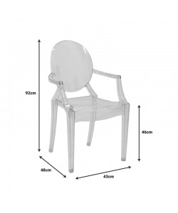 Καρέκλα Narova pakoworld PC διάφανο 43x48x92εκ