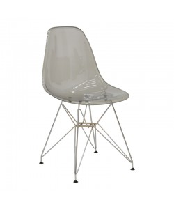 Καρέκλα Adelle pakoworld PP διάφανο γκρι-inox πόδι 46x55x81εκ
