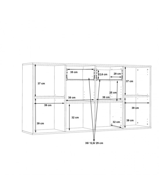 Μπουφές Drepen pakoworld μελαμίνη σε λευκό χρώμα 162.3x34.2x81.7εκ