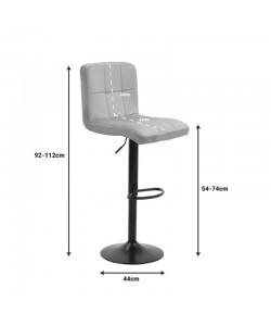 Σκαμπό μπαρ Remina pakoworld πτυσσόμενο μαύρο pu-βάση μαύρο μέταλλο 44x44x112εκ