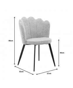 Καρέκλα Rosalia pakoworld γκρι ύφασμα-πόδι μαύρο μέταλλο 57x52x80εκ Καρέκλα Rosalia pakoworld γκρι ύφασμα-πόδι μαύρο μέταλλο 57x52x80εκ