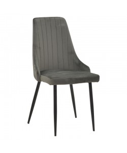 Καρέκλα Azori pakoworld ανθρακί βελούδο-πόδι μαύρο μέταλλο 49x55x85εκ