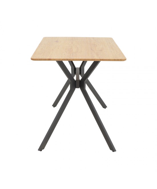 Τραπέζι Nerelis pakoworld φυσικό mdf και πόδι μαύρο μέταλλο 120x70x75εκ Τραπέζι Nerelis pakoworld φυσικό mdf και πόδι μαύρο μέταλλο 120x70x75εκ