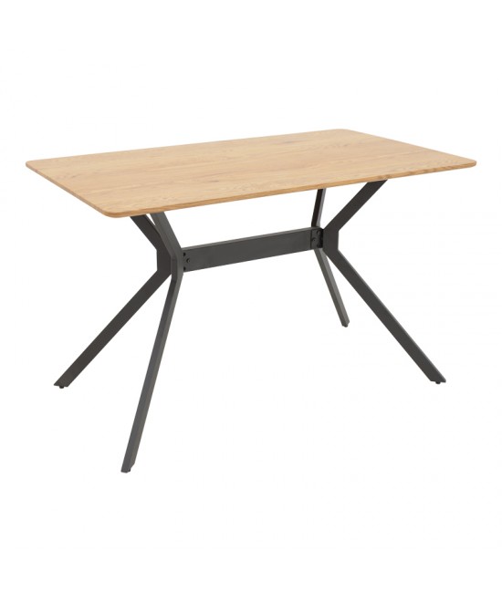 Τραπέζι Nerelis pakoworld φυσικό mdf και πόδι μαύρο μέταλλο 120x70x75εκ Τραπέζι Nerelis pakoworld φυσικό mdf και πόδι μαύρο μέταλλο 120x70x75εκ