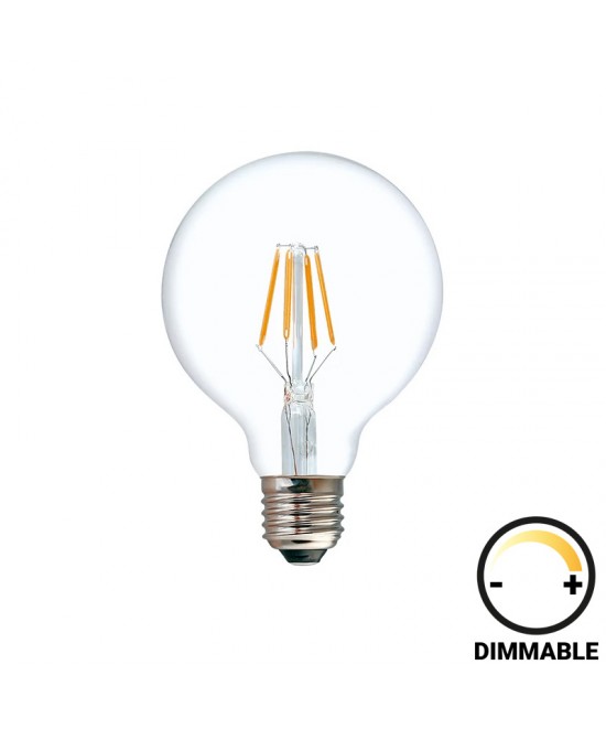 Λαμπτήρας LED G95 Bulb pakoworld dimmable 4W E27 200-220V clear