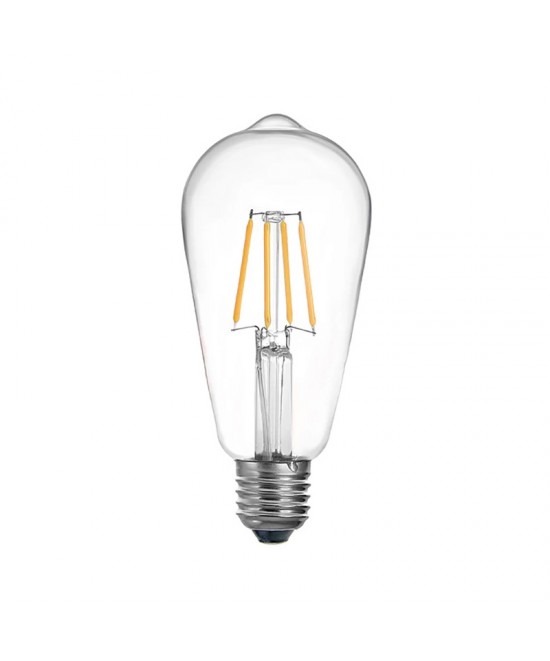Λαμπτήρας LED ST64 Bulb pakoworld 4W 3000K E27 clear Λαμπτήρας LED ST64 Bulb pakoworld 4W 3000K E27 clear
