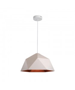 Φωτιστικό οροφής Hazmi pakoworld λευκό-χρυσό μέταλλο Φ38x20εκ