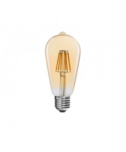 Λαμπτήρας LED ST64 Bulb pakoworld 4W 3000K E27 amber