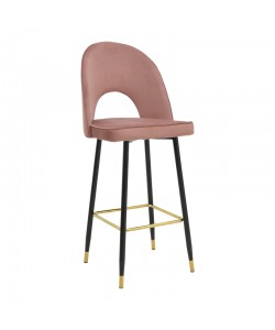 Σκαμπό μπαρ Casenio pakoworld σάπιο μήλο βελούδο-πόδι μαύρο με χρυσό μέταλλο 48x50x117εκ