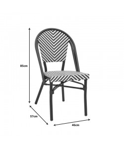 Καρέκλα Uamrin pakoworld στοιβαζόμενη μαύρο αλουμίνιο-ασπρόμαυρο textilene 46x57x85εκ Καρέκλα Uamrin pakoworld στοιβαζόμενη μαύρο αλουμίνιο-ασπρόμαυρο textilene 46x57x85εκ