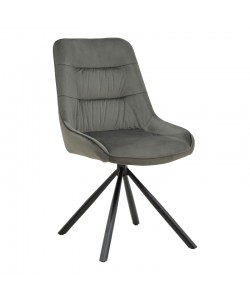 Καρέκλα Wori pakoworld ανθρακί βελούδο-πόδι μαύρο μέταλλο 48x56x82εκ