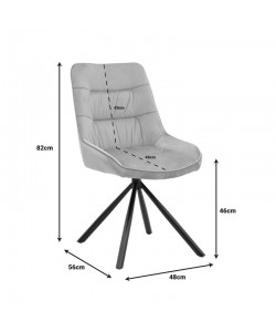 Καρέκλα Wori pakoworld ανθρακί βελούδο-πόδι μαύρο μέταλλο 48x56x82εκ