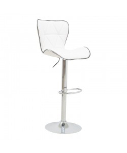 Σκαμπό μπαρ Jorine pakoworld πτυσσόμενο λευκό pu- βάση χρωμίου 53x44x114εκ