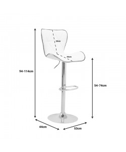 Σκαμπό μπαρ Jorine pakoworld πτυσσόμενο λευκό pu- βάση χρωμίου 53x44x114εκ Σκαμπό μπαρ Jorine pakoworld πτυσσόμενο λευκό pu- βάση χρωμίου 53x44x114εκ