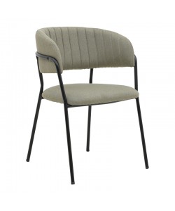 Καρέκλα Morel pakoworld γκρι ύφασμα-πόδι μαύρο μέταλλο 55x55x76εκ