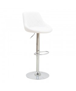 Σκαμπό μπαρ Boronez pakoworld πτυσσόμενο λευκό pu-βάση χρωμίου 47x49x112εκ