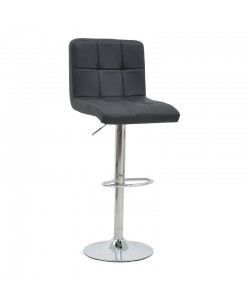 Σκαμπό μπαρ Remina pakoworld πτυσσόμενο μαύρο pu-βάση χρωμίου 44x44x112εκ