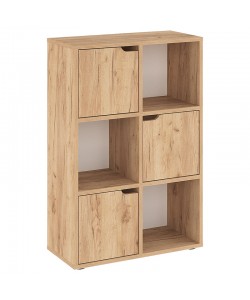 Βιβλιοθήκη Bookel pakoworld μελαμίνης σε oak απόχρωση 59.5x27.5x89εκ